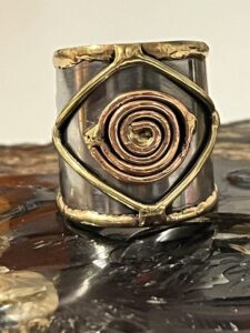 Bague acier inoxydable, cuivre, laiton