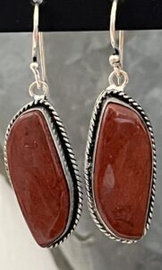 Boucles d'oreilles en Jaspe rouge