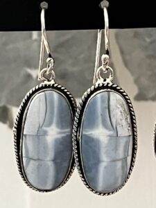 Boucles d'oreilles en Opale bleue