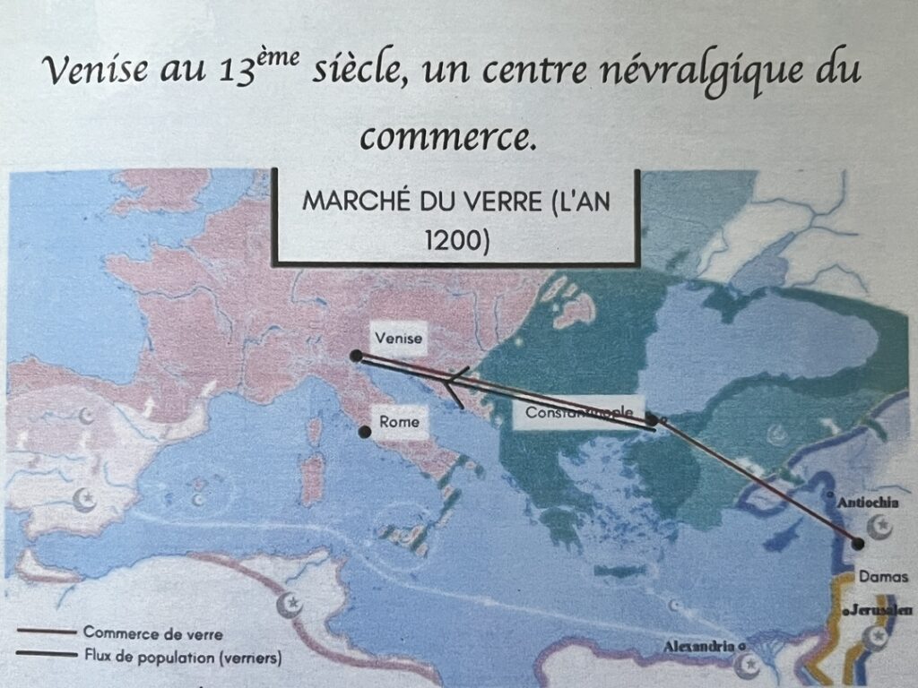 Commerce de verre de Venise au 13ème siècle, un centre névralgique du commerce avec Damas et l'Empire du Ghana. Échanges des perles, comme l'or, l'ivoire, le sel, les esclaves. Commerce de verre de Venise au 13ème siècle, un centre névralgique du commerce avec Damas et l'Empire du Ghana. Échanges des perles, comme l'or, l'ivoire, le sel, les esclaves.