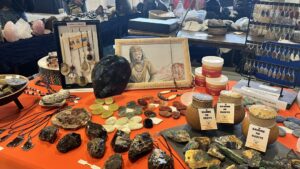 Stand au salon des minéraux à Landerneau